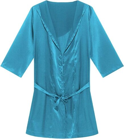 IBAKOM الرجال بيجامة الحرير رداء رداء حمام بقلنسوة ملابس خاصة طويلة الأكمام هوديي النوم Robes ثوب النوم ملابس النوم in Kuwait