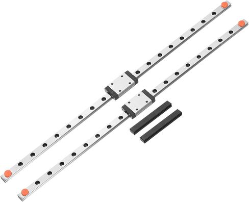uxcell 2pcs MGN7 300mm Linear Guide Rail with 2pcs MGN7H Sliding Carriage Block Bearing Steel and 2pcs Plastic Mini MGN12 Linear Guide for DIY 3D Printers and CNC Machine, Silver in Saudi Arabia