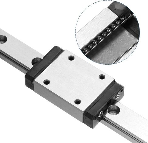 uxcell 2pcs MGN7 300mm Linear Guide Rail with 2pcs MGN7H Sliding Carriage Block Bearing Steel and 2pcs Plastic Mini MGN12 Linear Guide for DIY 3D Printers and CNC Machine, Silver in Saudi Arabia