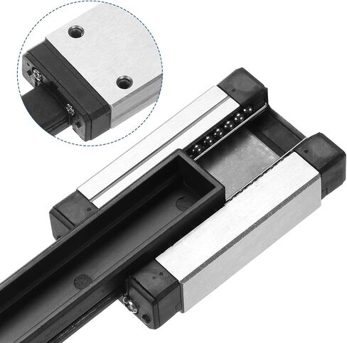 uxcell 2pcs MGN7 300mm Linear Guide Rail with 2pcs MGN7H Sliding Carriage Block Bearing Steel and 2pcs Plastic Mini MGN12 Linear Guide for DIY 3D Printers and CNC Machine, Silver in Saudi Arabia