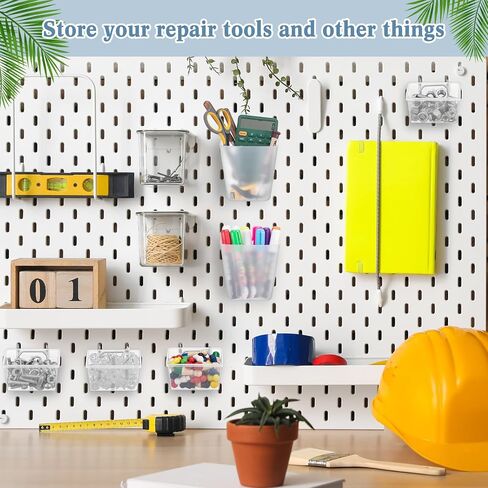 12 Pcs Pegboard Bins Pegboard Cups with Hooks Peg Board Organizer Accessories Pegboard Tool Organizer Pegboard Wall Organizer Pegboard Baskets Set for Garage Workshop Workbench Office Tools Storage in Saudi Arabia