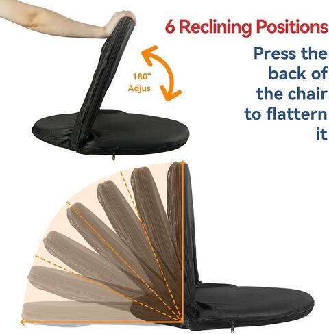 Stadium Seats with Back Support,Bleacher Chairs, Stadium Chair,6-Position Reclining Waterproof Cushion, Ultralight, Foldable,Extra Thick Padding, with Shoulder Strap & Net Pocket in Saudi Arabia