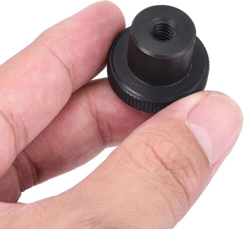 uxcell 1/4"-20 Knurled Thumb Nuts, 1Pcs Carbon Steel High Head Female Threaded Round Grip Knob Locking Nuts Fasteners Nuts, Black in Saudi Arabia