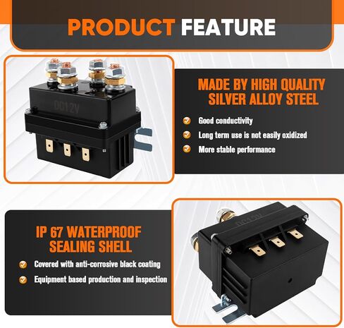 مرحل الملف اللولبي للونش، مرحل الملف اللولبي للونش 12 فولت 500 أمبير للتحكم في الرافعة 8000-15000 رطل ATV UTV 4WD SUV in Kuwait