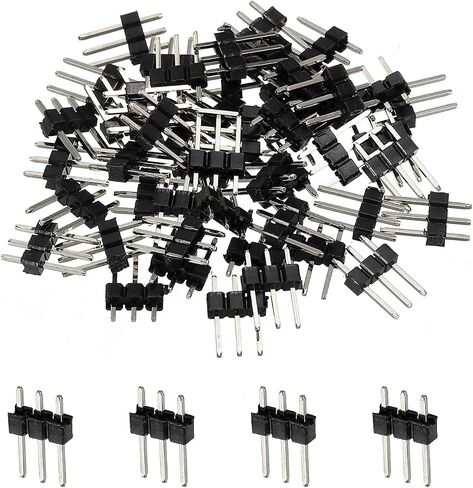 MECCANIXITY Straight Pin Header DIP Single Row 3 Pin 2.54mm Pitch Gold Plated for PCB Pack of 50 in Saudi Arabia