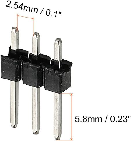 MECCANIXITY Straight Pin Header DIP Single Row 3 Pin 2.54mm Pitch Gold Plated for PCB Pack of 50 in Saudi Arabia