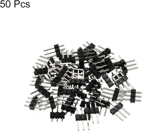 MECCANIXITY Straight Pin Header DIP Single Row 3 Pin 2.54mm Pitch Gold Plated for PCB Pack of 50 in Saudi Arabia