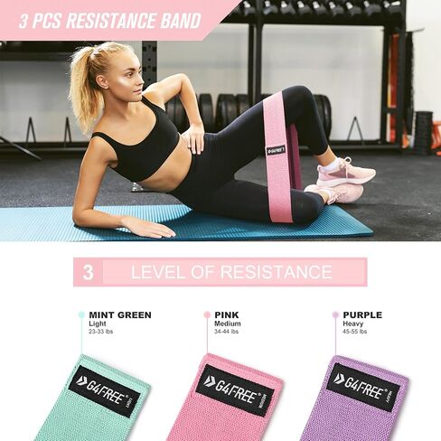 G4Free 7pcs Barbell Pad Set for Squat, Hip Thrusts, Lunges, Leg day, Standard Olympic Bars with 2 Gym Ankle Safety Straps, 3 Hip Resistance Bands, Barbell Pad and Carry Bag in Saudi Arabia