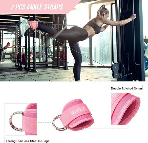 G4Free 7pcs Barbell Pad Set for Squat, Hip Thrusts, Lunges, Leg day, Standard Olympic Bars with 2 Gym Ankle Safety Straps, 3 Hip Resistance Bands, Barbell Pad and Carry Bag in Saudi Arabia