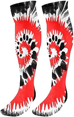 جوارب FAN STAR Tie Dye Knee High Socks مثالية لكرة القدم، الكرة اللينة، كرة السلة، لاكروس، الهوكي الميداني، البهجة in Saudi Arabia