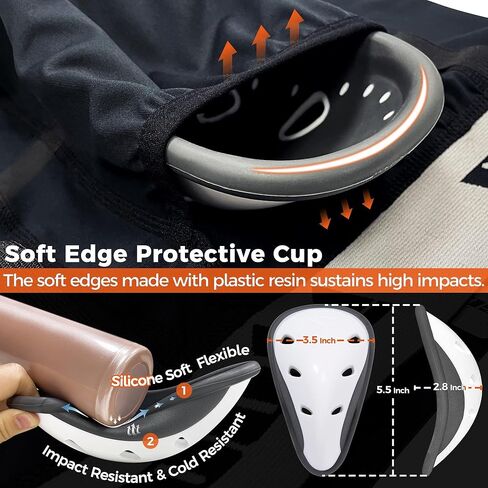 CoolOMG شورت شبابي منزلق مع كوب للبيسبول وكرة القدم والهوكي والكرة اللينة S in Kuwait