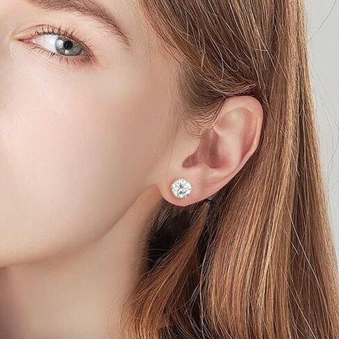 FANNIY Moissanite Stud Earrings, Women 925 Sterling Silver Screw Back Earrings D Color VVS1 Clarity Brilliant Lab Created Moissanite Diamond Earrings For Men in Saudi Arabia