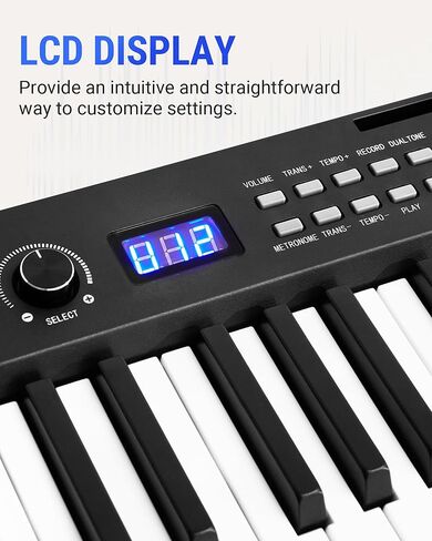 Fesley Electric Keyboard Piano with 61 Key: Electronic Keyboard Piano Bluetooth Touch Sensitive Keys with Piano Stand, Piano Bench, Digital Piano Keyboard MIDI Connection for Beginners in Saudi Arabia