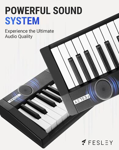 Fesley Electric Keyboard Piano with 61 Key: Electronic Keyboard Piano Bluetooth Touch Sensitive Keys with Piano Stand, Piano Bench, Digital Piano Keyboard MIDI Connection for Beginners in Saudi Arabia