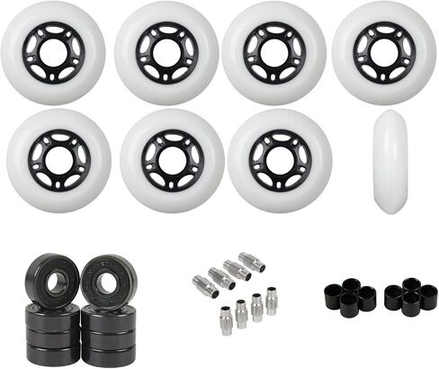 Players Choice Replacement Inline Skate Wheels Outdoor Asphalt Formula 89A with Hybrid Ceramic Bearings - Long Lasting Formula for Skating Outside in Kuwait