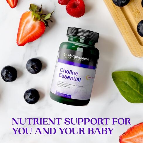 Choline, Prenatal Brain and Cognitive Support Vitamin, Kosher, Vegetarian, Choline Supplement for Pregnant and Nursing Women, 550mg of Choline per Serving, 30 Day Supply in Saudi Arabia