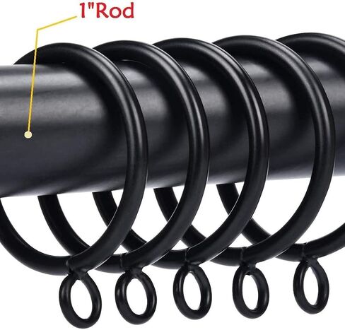24 Pcs 1.5-Inch Inner Diameter Curtain Rings with Eyelets,Fits Up to 1 1/4-Inch Rod - Gold in Saudi Arabia