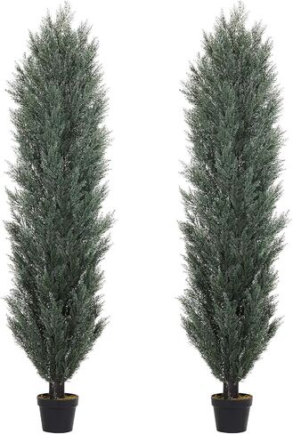 THE BLOOM TIMES 3ft Topiary Trees Artificial Outdoors Set of 2 Pack Fake Outdoor Cedar Pine Plants 36 inch Faux Topiary Outdoor Bushes Artificial Shrubs for Outdoors Front Porch 3 Foot in Saudi Arabia