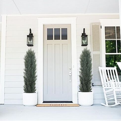 THE BLOOM TIMES 3ft Topiary Trees Artificial Outdoors Set of 2 Pack Fake Outdoor Cedar Pine Plants 36 inch Faux Topiary Outdoor Bushes Artificial Shrubs for Outdoors Front Porch 3 Foot in Saudi Arabia