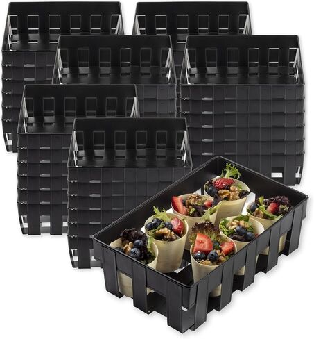 Tablecraft Black Steel Display Baskets, Forge Metal Storage Organizer Bins for Counter, Tabletop, Buffet, Commercial Professional Foodservice Restaurant Business Use, 10.2x6.5x3.1 Rectangular, 36 Pcs in Saudi Arabia