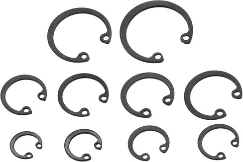 uxcell 200Pcs Internal Retaining Ring Circlip Assortment Set, 65 Mn Metal Circlip Snap Rings 10 Sizes M8 M10 M12 M14 M16 M18 M20 M22 M24 M26 in Saudi Arabia