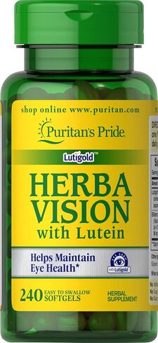 Puritan's Pride Herbavision with Lutein, Zeaxanthin and Bilberry Contributes to Healthy Vision,240 Softgels by Puritan's Pride, 240 Count (70925) in Saudi Arabia