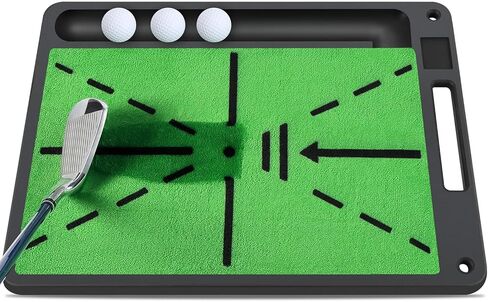 Golf Swing Training Mat, 13"x17" Premium Golf Practice Mat for Swing Detection, Professional Golf Impact Mat with Integrated Ball-Tray, Heavy Duty Non-Slip Rubber Bottom, for Indoor Practice in Saudi Arabia
