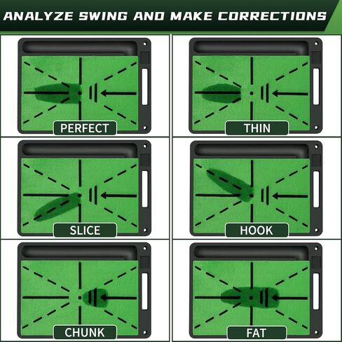 Golf Swing Training Mat, 13"x17" Premium Golf Practice Mat for Swing Detection, Professional Golf Impact Mat with Integrated Ball-Tray, Heavy Duty Non-Slip Rubber Bottom, for Indoor Practice in Saudi Arabia