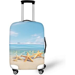 Psesaysky Beach Starfish Shell غطاء الأمتعة أغطية أمتعة السفر لحقيبة السفر سهلة التنظيف، حمل على غطاء الأمتعة، أغطية معدات الأمتعة المحمولة، مقاس L مناسب عالميًا