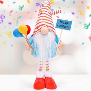 21 Inch Happy Birthday Plush Gnome Gifts for Women Mom Grandma Girlfriend Her, Birthday Party Gnomes Decorations Birthday Decor