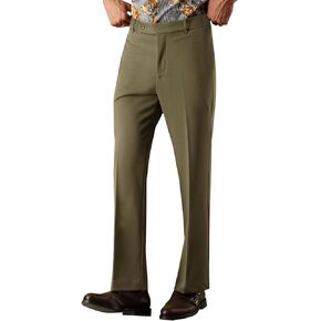 PASLTER Mens Bell Bottom Pants 70s Disco Outfits Vintage Bootcut Trousers Slim Fit Flared Pants