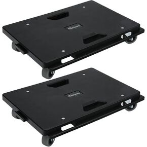 Furniture Dolly 2Pack Upgraded Furniture Dolly Connectable with 4 Wheels Small Black Flat Dolly Cart 500 LBS Capacity for Heavy Furniture Appliance Dolly Heavy Duty