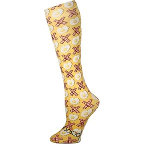 Hocsocx Bacon & Eggs Socks Performance Liner Moisture-Wicking Protection for Field Hockey, Ice Hockey, and Soccer