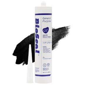 Black BioSeal 100% Silicone Sealant Caulk General Purpose, Waterproof and No Odor 10.1 Ounce Cartridge -Black (10)