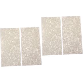 ibasenice 4 Pcs Set Mother of Pearl Tile Guitar Head Veneer Inlay Strips Pearl Inlay Material Guitar Neck Inlay Headstock Veneer Guitar Pickguard Blanks Abalone White Electric Guitar