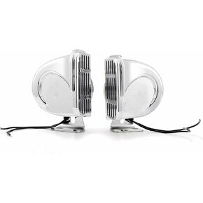 Horn for Boats Horn with Base Bracket Double Stainless Steel Waterproof Boat Horn - Super Loud 12V Horn for Ships,Sailboats, Yachts,Cars,Motorcycles,Trucks,and More, white