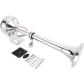 DasMarine Pontoon Marine Boat Horn,12v Trumpet Horn,Electric Single Horn Stainless Steel Horn for Truck,Boat