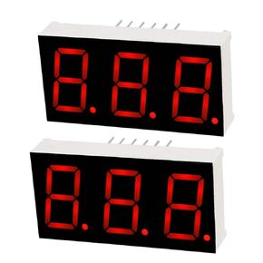 uxcell Common Anode 12 Pin 3 Bit 7 Segment Display 1.48 x 0.75 x 0.31 Inch 0.55" Red LED Display Digital Tube 2pcs