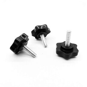10pcs M6-1.0x15mm Star Hand Knobs,Plastic Black Cap Clamping Knob. (Size: 32×6×15).