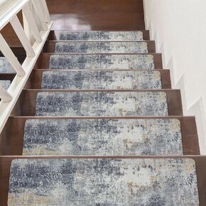 Stair Treads for Wooden Steps 1PCS 8"x30" Stair Treads Non Slip, Rubber Backing Stair Runner Washable Reusable Staircase Step Treads, Indoor Safety Carpet Step Treads for Kids Elders Dogs