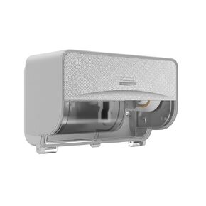 ICON Coreless Standard Roll Horizontal Toilet Paper Dispenser 2 Roll (53698), with Silver Mosaic Design Faceplate, 7.9" x 12.4" x 6.42" (Qty 1)