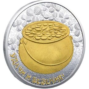 Lucky Coin Good Luck Charms Treasure Bowl Coin Lottery Ticket Scratcher Keepsake Gift