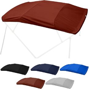 3 Bow Bimini Top Canvas Only Without Frame,900D Heavy Duty Waterproof Bimini Top Replacement Canvas with Light Hole and Storage Boot, 6'L 73"-78" W Grey