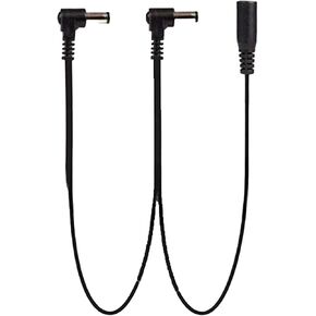 1 to 2 Guitar Effects Pedal Power Cable Multi Plug DC Line with Bend Head for 9V DC Adapter Plug Battery Line Conversion Line Black, 60 cm