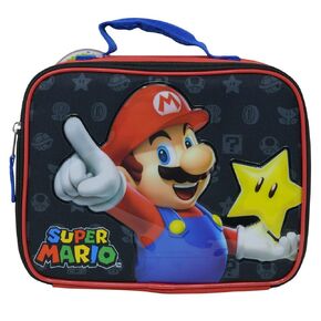 Bioworld Super Mario Rectangle Lunch Bag, Small, Black