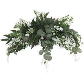 23.6 Inch Greenery Swag, Eucalyptus Arch Swag, Decorative Swag with Eucalyptus Leaves for Arch Table Front Door Wall Home Hanging Wreath Decor