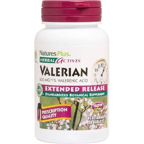 Natures Plus Herbal Actives Valerian Extended Release Tablets - 600 mg, 30 Vegan Tablets