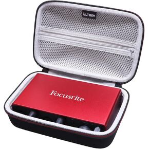 L LTGEM Carrying Case for Focusrite Scarlett 2i2 4th Gen/Scarlett 4i4 3rd Gen/Scarlett Solo USB Audio Interface, Travel Protective Storage Bag