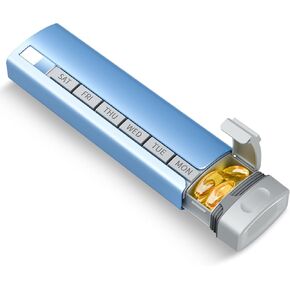 منظم حبوب منع الحمل لمدة 7 أيام، صندوق حبوب منع الحمل اليومي من سبائك الألومنيوم الفاخر من بيتيفي، حقيبة حبوب سفر أسبوعية، حامل حبوب لطيف لحمل الفيتامينات والأدوية والحبوب والمكملات الغذائية (أسود) in Kuwait