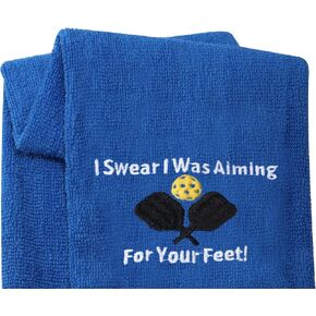 LEVLO Funny Pickleball Lovers Gifts I Swear I was Aiming for Your Feet Towels for The Pickleball Player (Aiming for Your Feet)